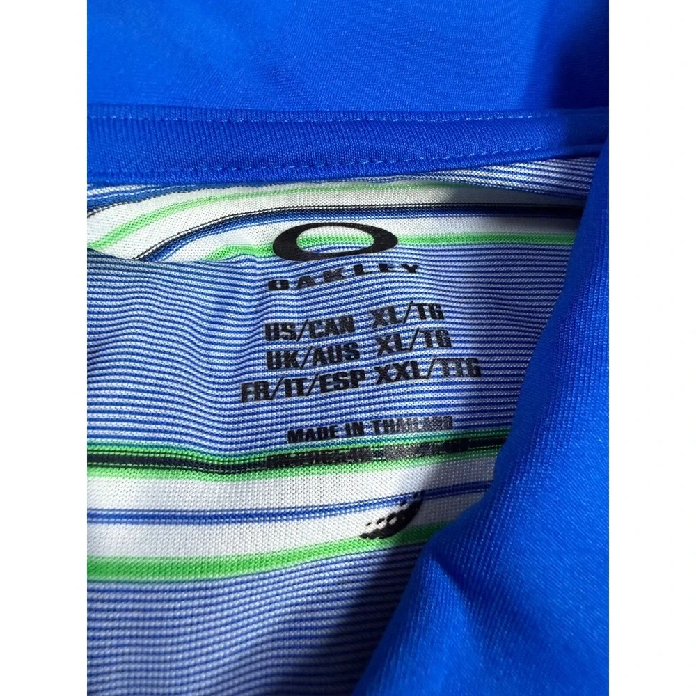 Oakley Polo Shirt Short Sleeve Striped Golf Performance | Mens Size XL